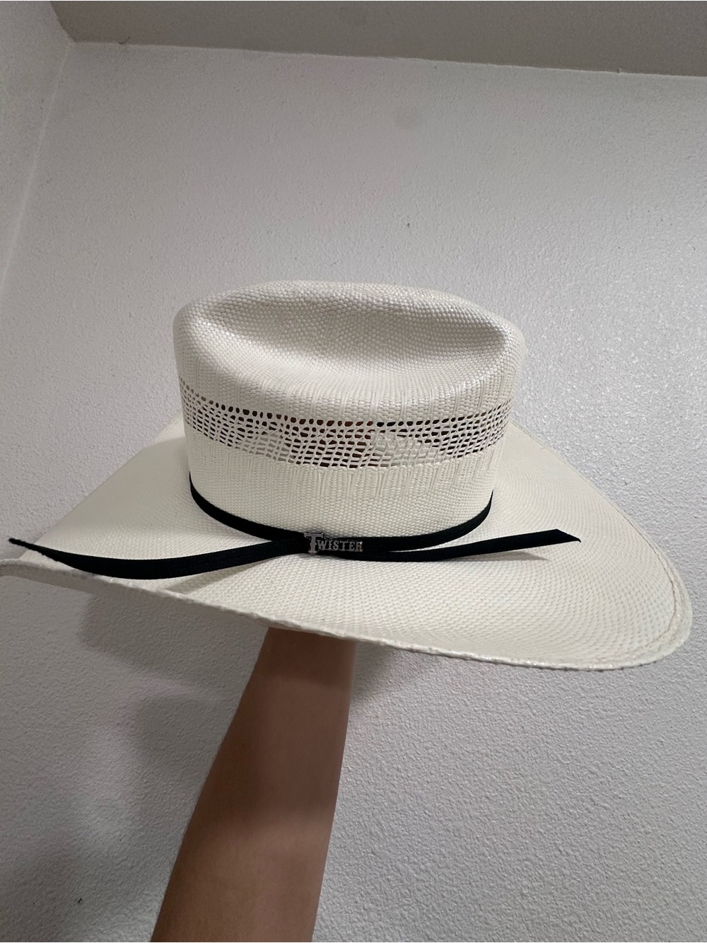 Twister Cream Straw Cowboy Hat with Black Band